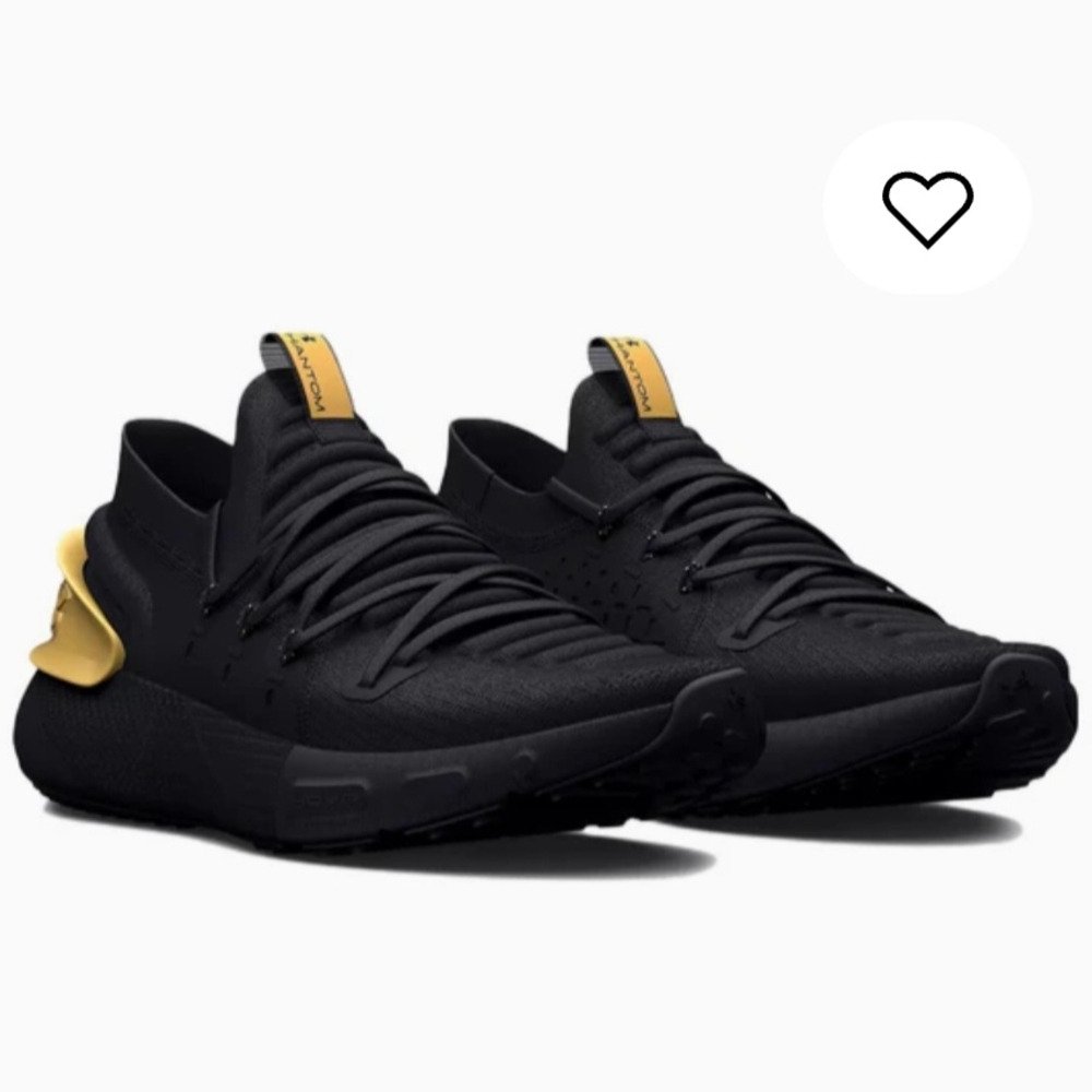 Under Armour HOVR Phantom 3 Metallic Black Gold Women Yellow